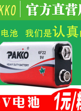 工厂直销 高容量9V电池 万用表对讲机 烟雾报警器 6F22电池 PAKKO