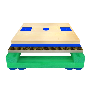 欧百娜运动木地板篮球馆室内羽毛球场地实木垫层体育馆专业木地板