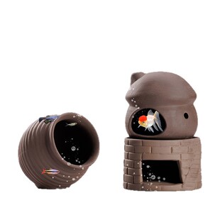 乌龟小鱼虾鹦鹉鱼孔雀鱼幼鱼躲避屋小型陶瓷罐躲避洞鱼缸造景摆件