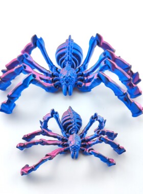 3d打印狼蛛地狱骨架关节可活动仿真蜘蛛模型摆件儿童玩具创意礼