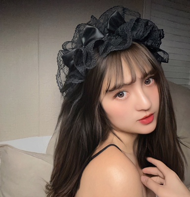 doll感Lolita发箍复古优雅女仆黑白发饰可爱洛丽塔蝴蝶结kc420
