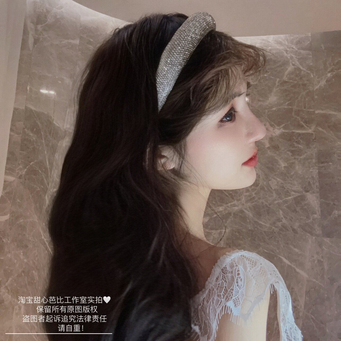 财阀千金~闪钻气质压发发箍女灰钻洗脸女简约发卡韩国头箍头饰