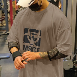 肌肉队长MSCT夏季健身衣服男跑步训练兄弟大码宽松运动短袖T恤潮图片