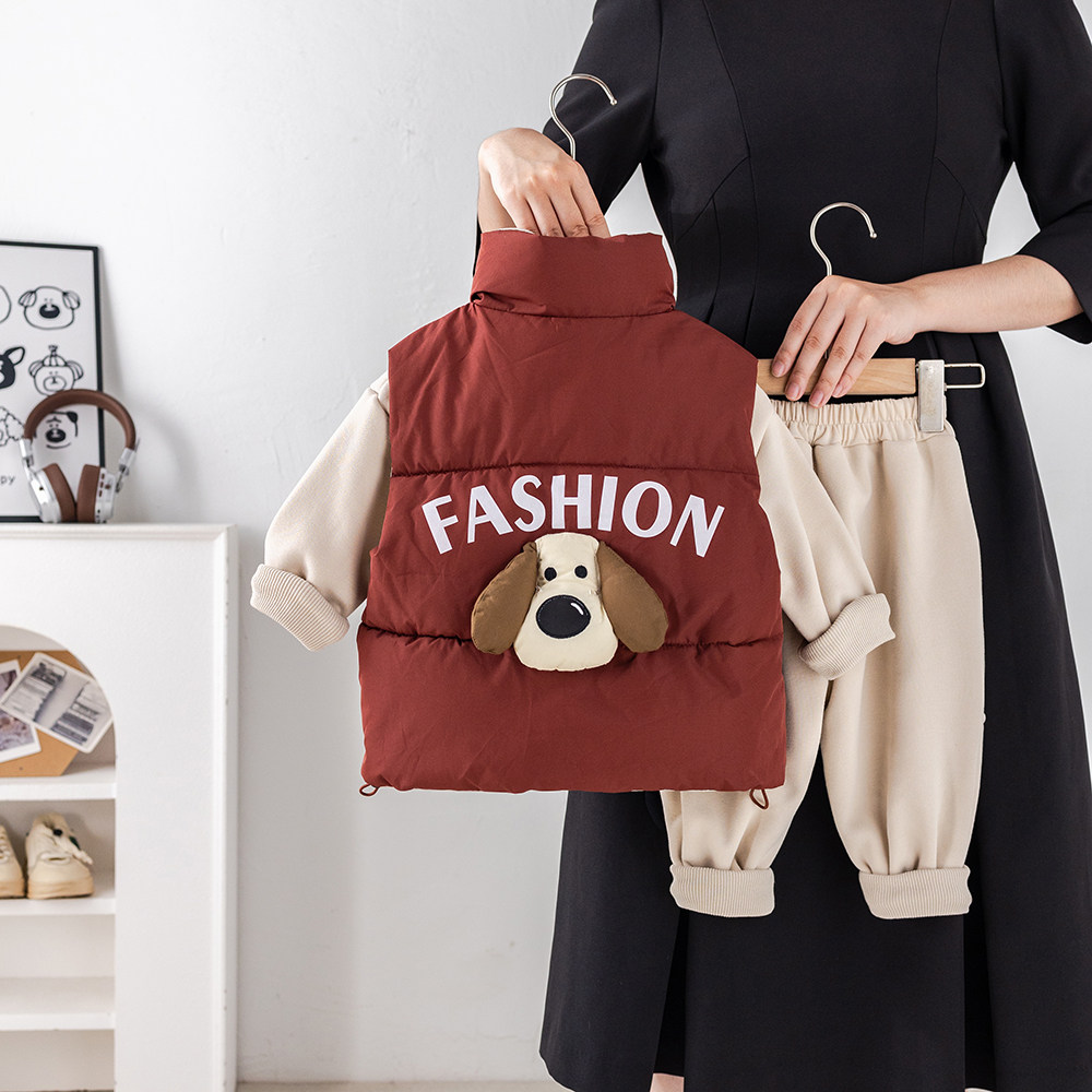 2026新款冬季男童加绒加厚儿童洋气冬装宝宝可爱马甲棉袄三件套装