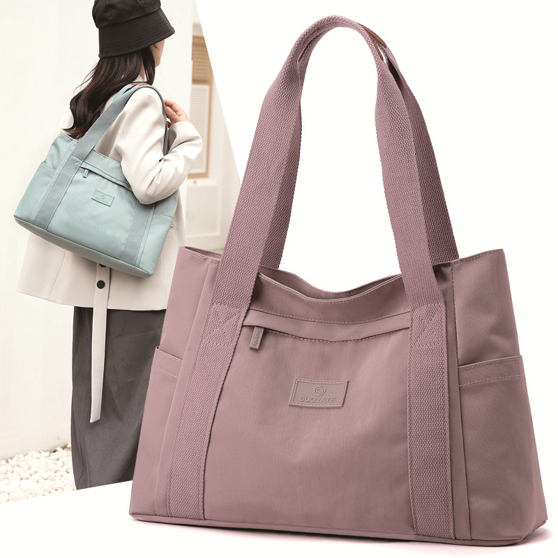 包包2024新款百搭大容量时尚外出牛津布手提袋子女单肩帆布托特包