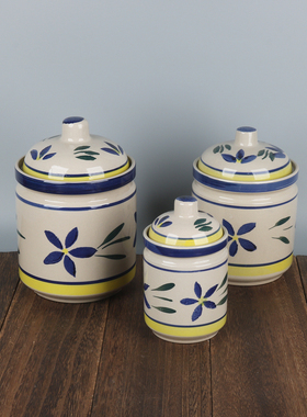 厨用调料罐腌腊八蒜小陶瓷罐放盐的小陶罐家用盛猪油小瓷坛带盖