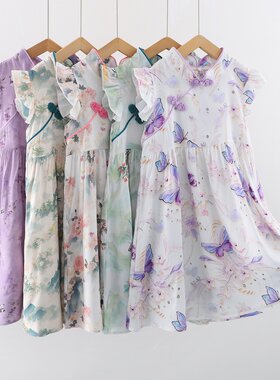 女童旗袍夏季新款国风汉服连衣裙