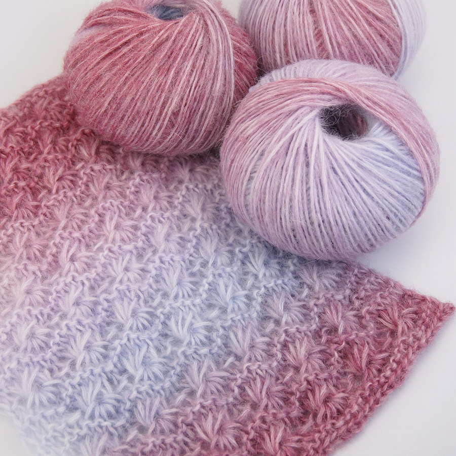 秋冬段染渐变羊毛线中粗手工diy彩虹披肩围巾编织棒针宝宝钩针