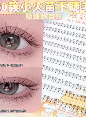 懒人10排大容量120簇小火苗下睫毛自然时尚款上镜分段式眼睫毛