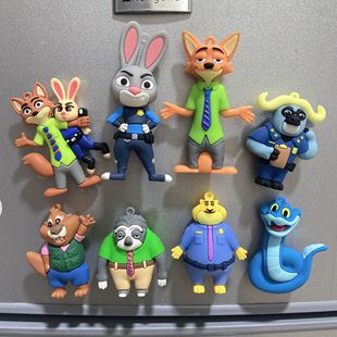 【3D立体冰箱贴】全套疯狂的动物城2周边朱迪尼克闪电树懒蛇盖瑞