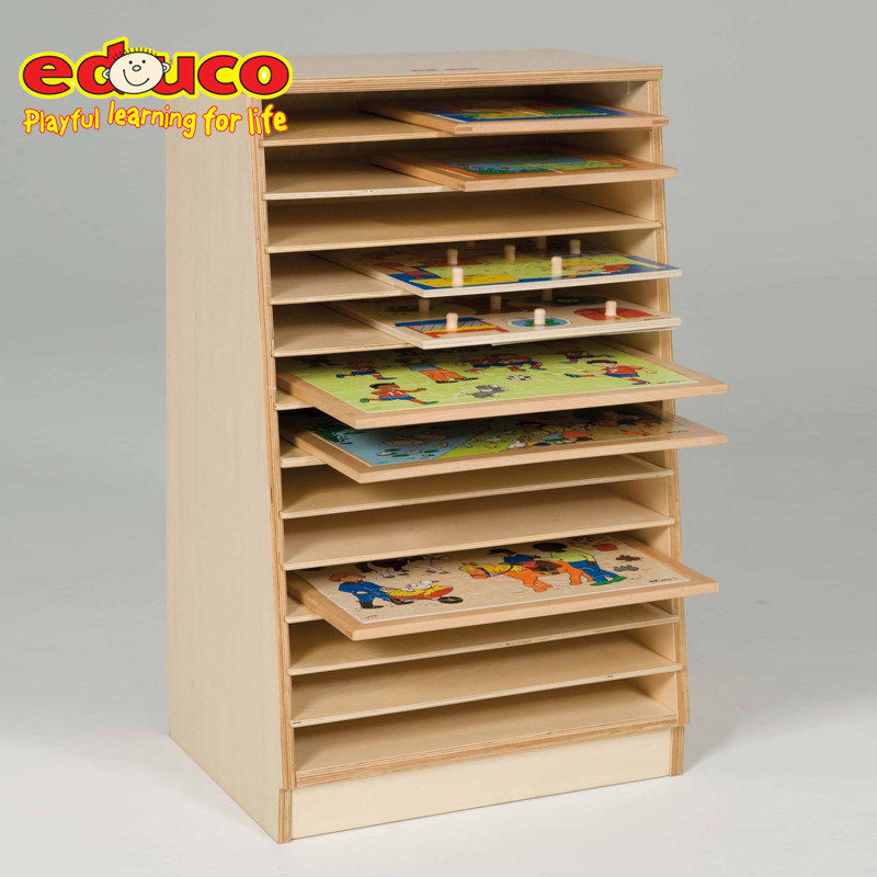 Educo通用型拼图储存框 儿童大中小号玩具收纳架收纳柜储存13层