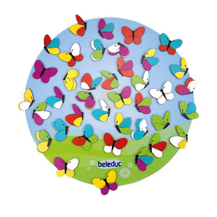 beleduc蝴蝶游戏5儿童颜色辨别原色次色组合玩具桌面精细动作4岁