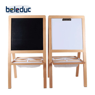 beleduc儿童画架二合一画板写字板儿童双面榉木小黑板可擦写白板