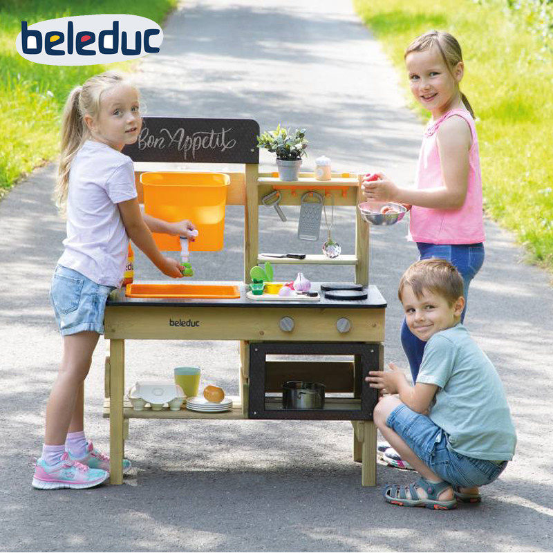 beleduc户外厨房 过家家玩具儿童幼儿园区角角色扮演灶台橱柜