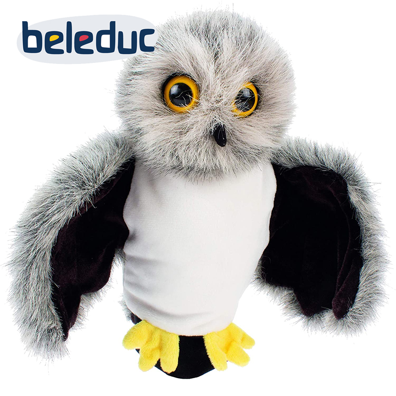 beleduc毛绒猫头鹰手偶安抚玩具