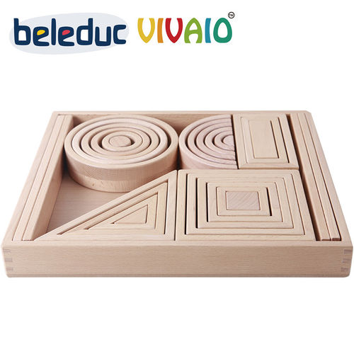 贝乐多几何体灵感积木套装实木