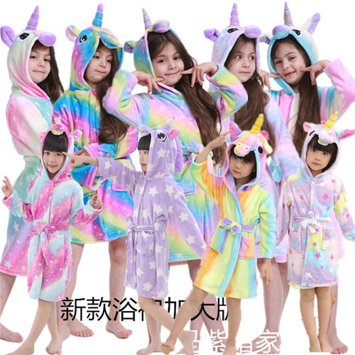 新款天马中大童卡通家居服睡袍