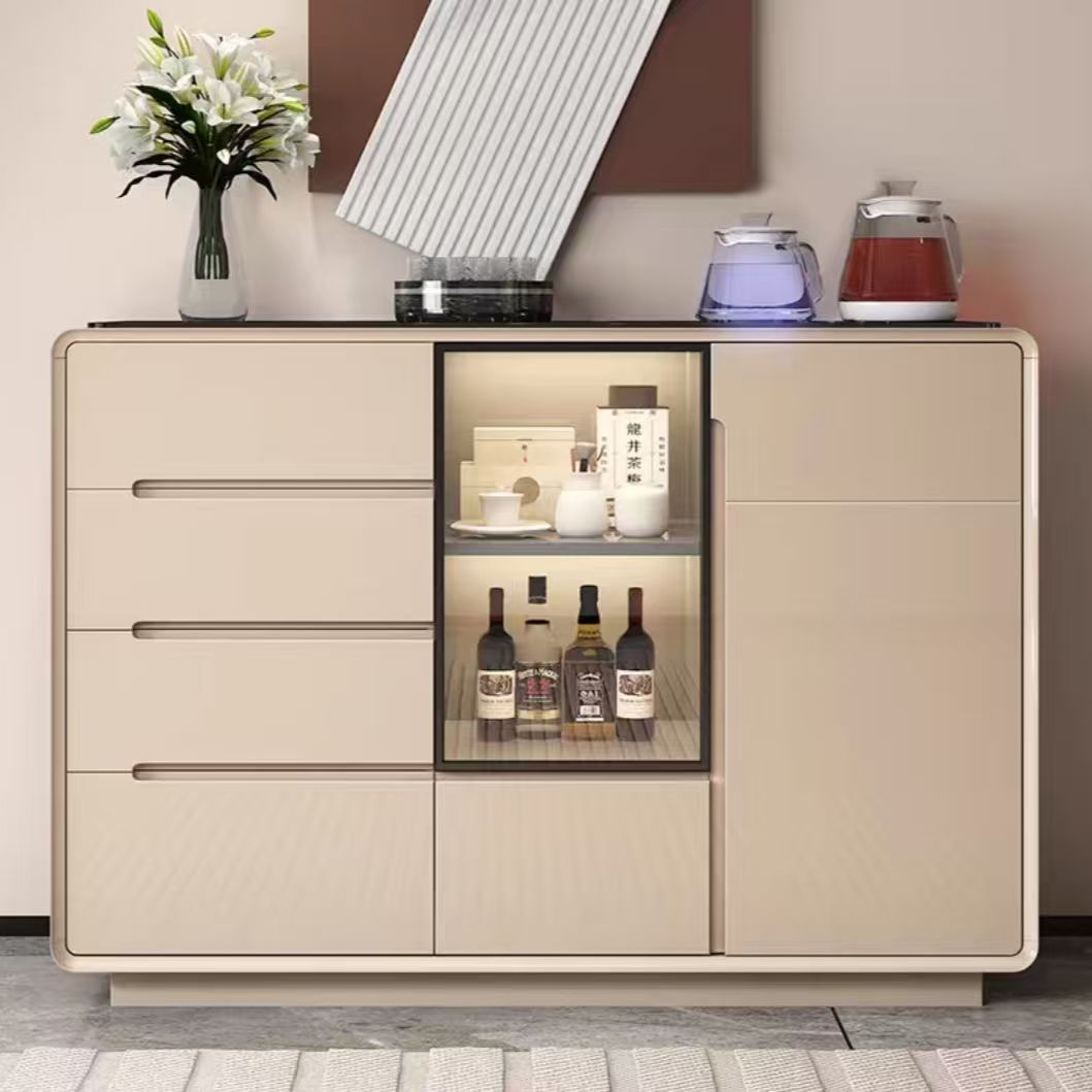 实木茶水柜茶吧机餐边储物柜一体