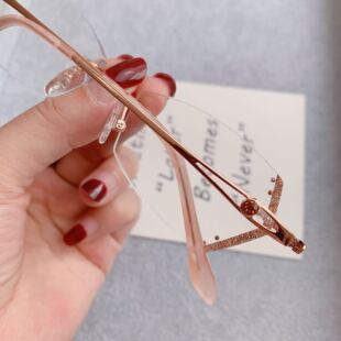 臣枫 戴梦成 品牌无框切边镶钻眼镜定制 戴恩 卡芙琳