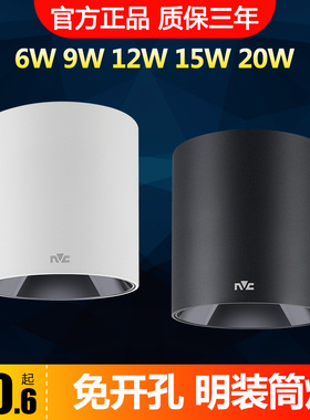 雷士照明led明装筒灯全铝材质黑光技术防眩光 显指90 NLED91825MS