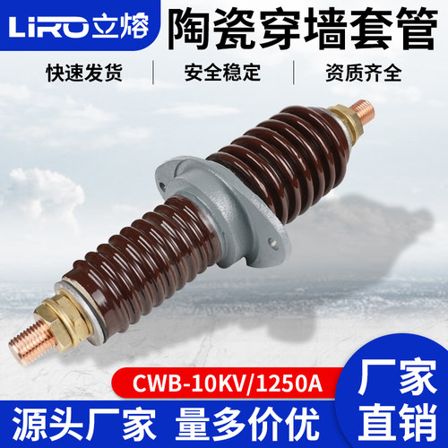 立熔CWC-CWB-10KV/1000A1250A户外12KV高压防污铜棒陶瓷穿墙套管