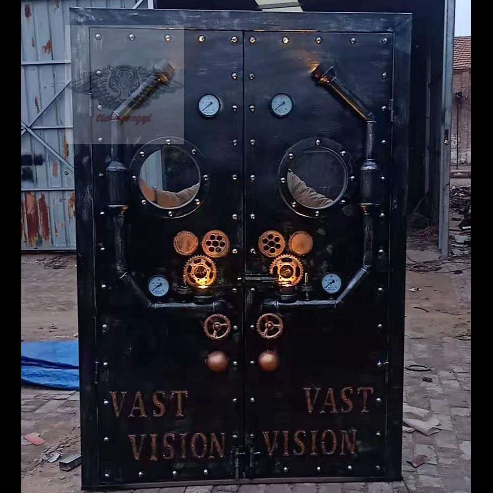 铁艺工业风酒吧餐厅复古对开门