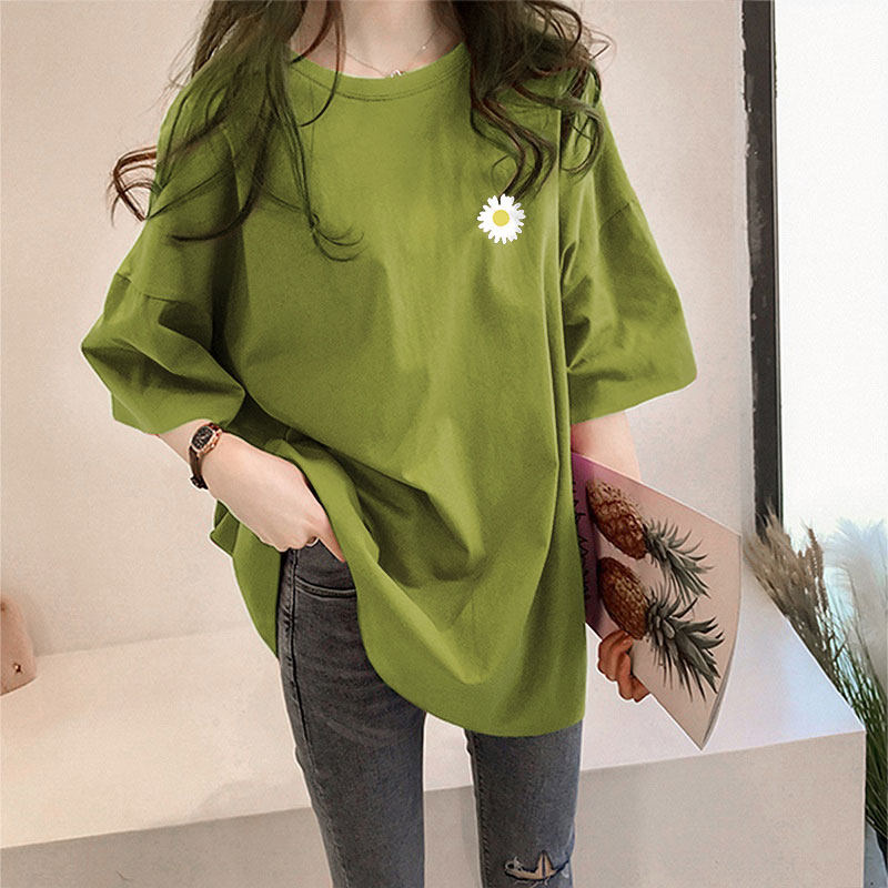 小雏菊短袖t恤女2021年夏季新款ins潮慵懒复古港风chic温柔bf上衣在类目 女装/女士精品, 大码女装中 - 来自Buy2taobao.com提供专业的淘宝代购服务