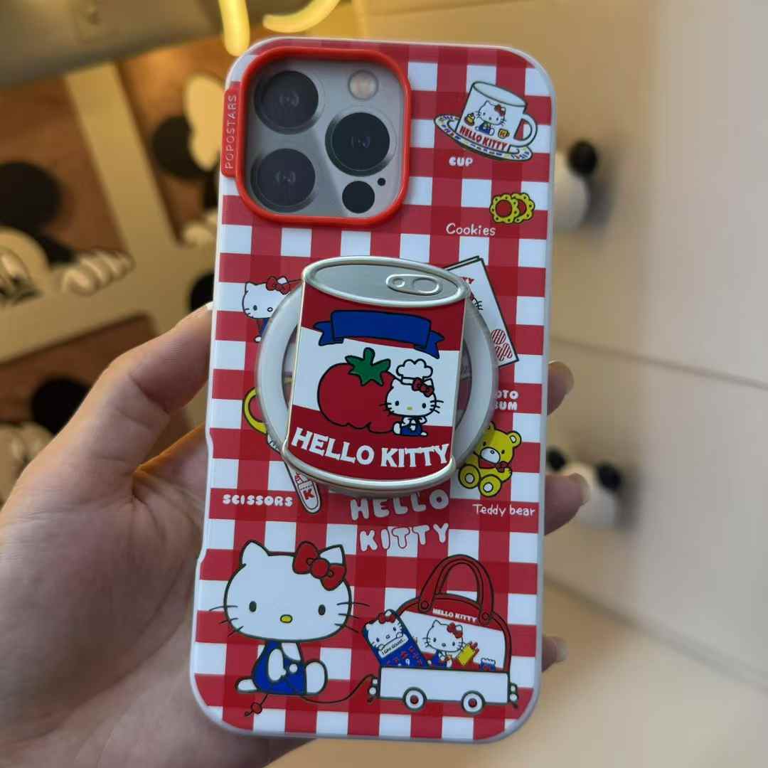 新HelloKitty联名-泡泡骚超高版强磁吸手机壳】美味零食坐坐KT罐头软糖袋支架iphone17promax苹果13