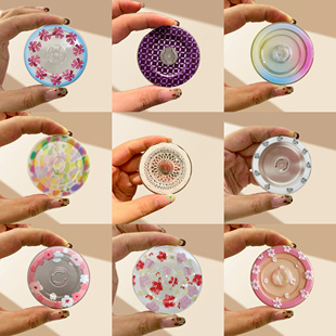 泡泡骚通用手机支架底座啪嗒磁吸支架底座适配popsockets底座花透