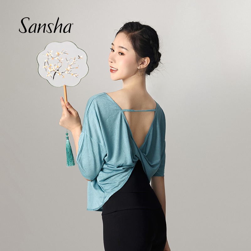 sansha舞蹈练功服形体女拉丁美背