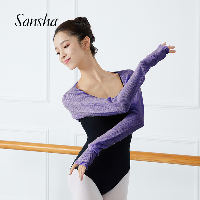 Sansha 法国三沙芭蕾舞针织保暖护肩女舞蹈练功预热长袖短上衣,运动/瑜伽/健身/球迷用品,芭蕾舞服,淘宝优惠券,粉丝福利购,淘宝优惠卷