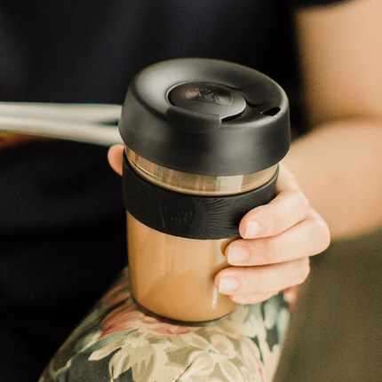 keepcup咖啡杯便携女水杯玻璃杯带盖杯子随行杯桌面杯茶杯ins风
