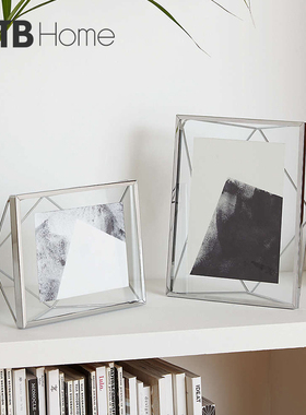 umbra现代相框摆台创意摆件ins金属毕业相架照片6寸北欧7玻璃圣诞