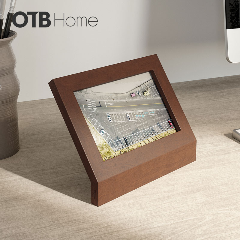 umbr 高台相框摆台创意复古木质照片框玻璃七寸寸现代in风实木