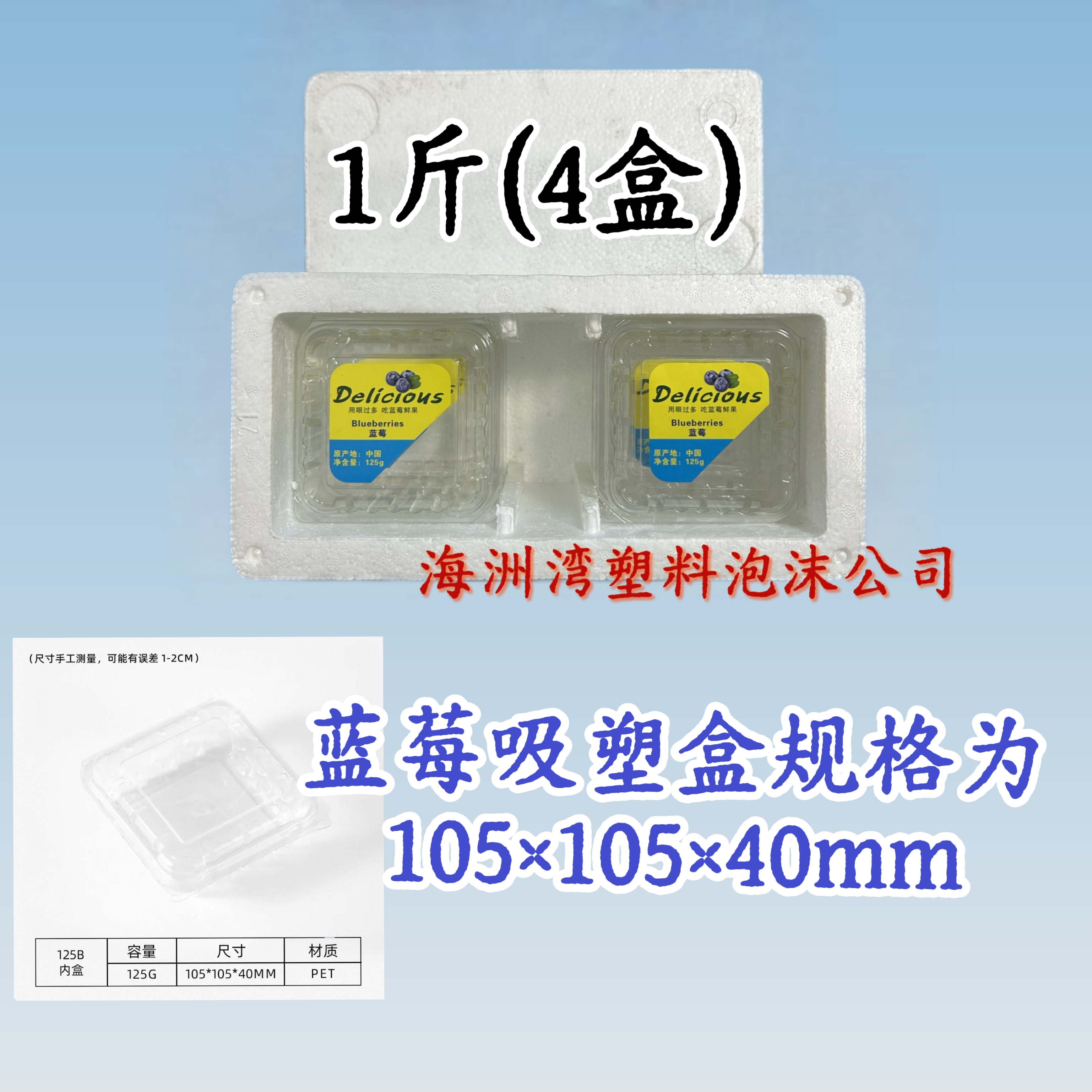 1斤1.5斤2斤3斤蓝莓专用冷藏保鲜保温运输枸杞树莓黑莓水果泡沫箱