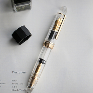 MAJOHN末匠P140大型透明示范钢笔8号40笔尖硬橡胶笔舌铜活塞吸墨