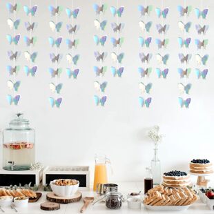 3D立体蝴蝶拉花吊饰田园风生日派对装饰用品室内隔断门帘创意挂饰