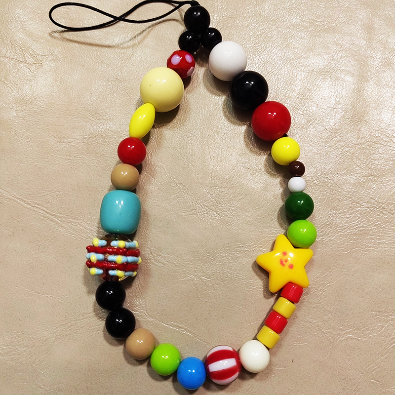 韩系ins可爱星星笑脸手机挂链包包车钥匙挂件耳机壳挂饰品潮女链