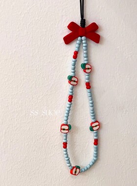 半切苹果串珠ccd手链可爱昭和风童趣多巴胺手作饰品配饰女钥匙扣