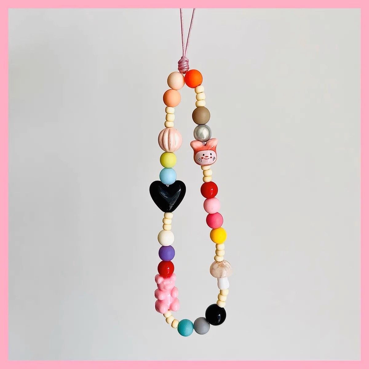 可爱手机链彩虹ins花朵手机挂绳链条挂件ccd相机串珠手腕撞色少女,3C数码配件,手机挂件/手机链,淘宝优惠券,粉丝福利购,淘宝优惠卷