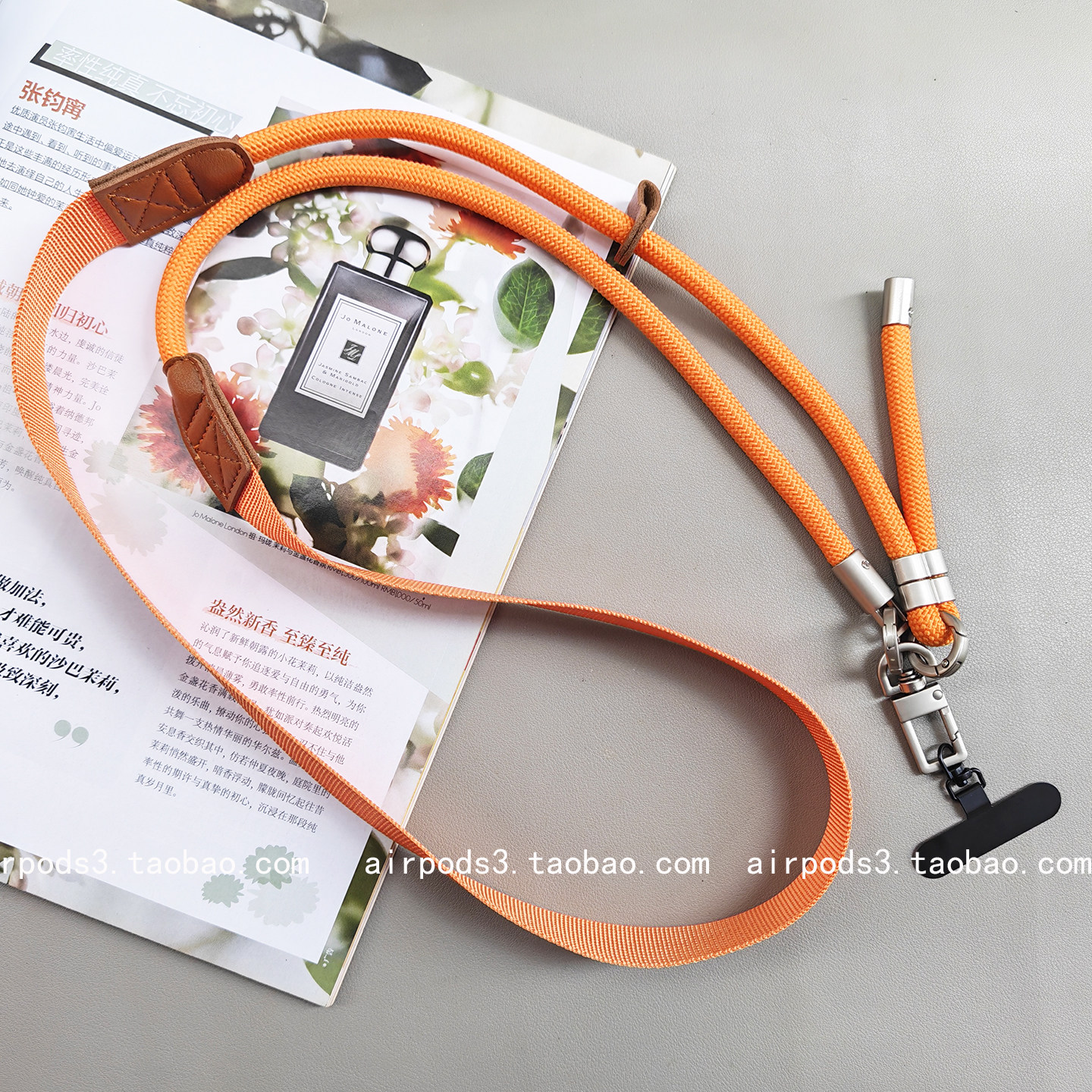 金属夹片斜挎挂绳宽版加厚手机链腕带拍立得相机户外旅游合金挂绳