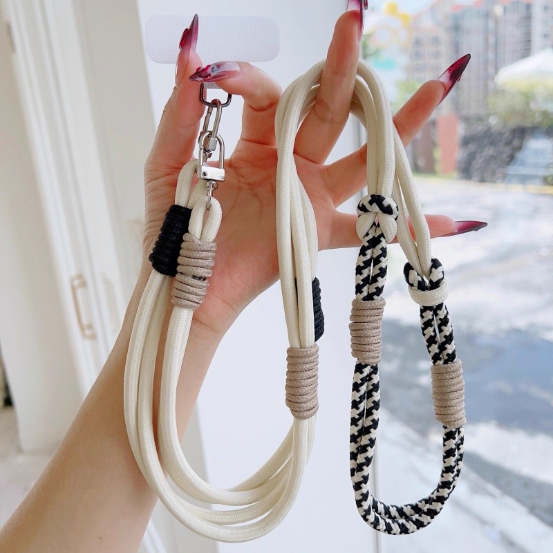 韩版手机挂绳斜跨背带布艺手工打结棉绳手机链户外旅游登山防丢绳