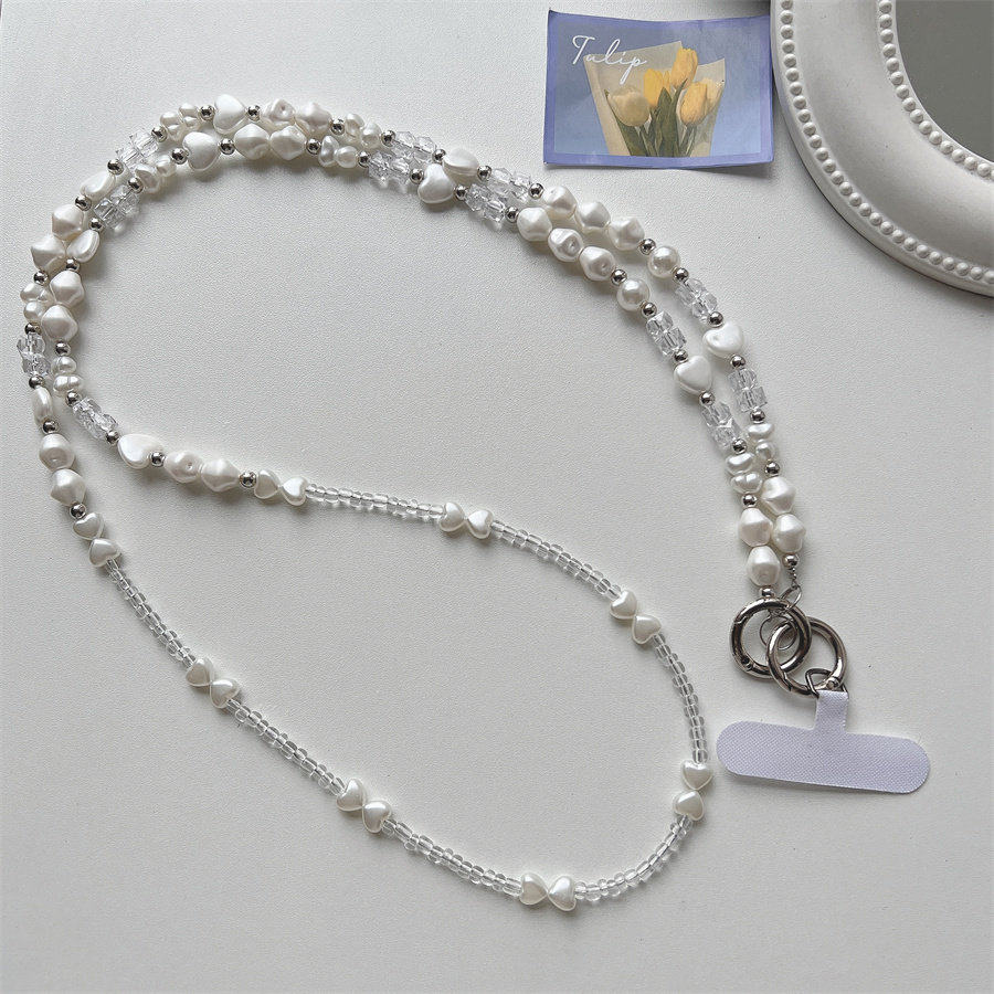 爱心斜挎手机链手腕挂绳珠串链条相机挂链挂件高级感包包挂饰长链