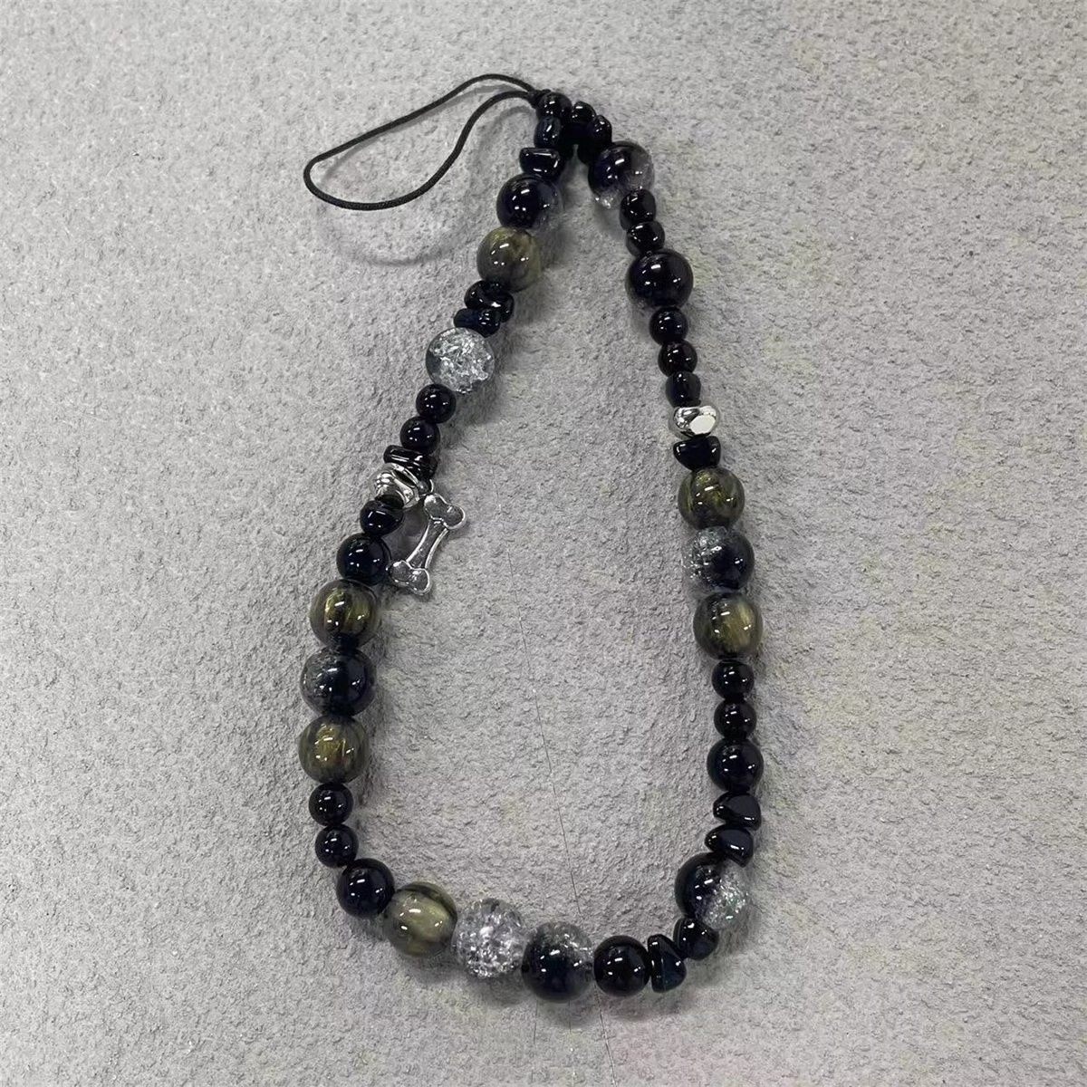 暗黑骨头手机链手工珠串链条手腕挂饰相机挂绳高级感挂件原创挂链,3C数码配件,手机挂件/手机链,淘宝优惠券,粉丝福利购,淘宝优惠卷