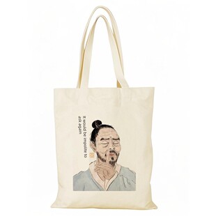 古人嘴替帆布包香港书展打工人搞笑帆布袋定制环保购物袋大容量