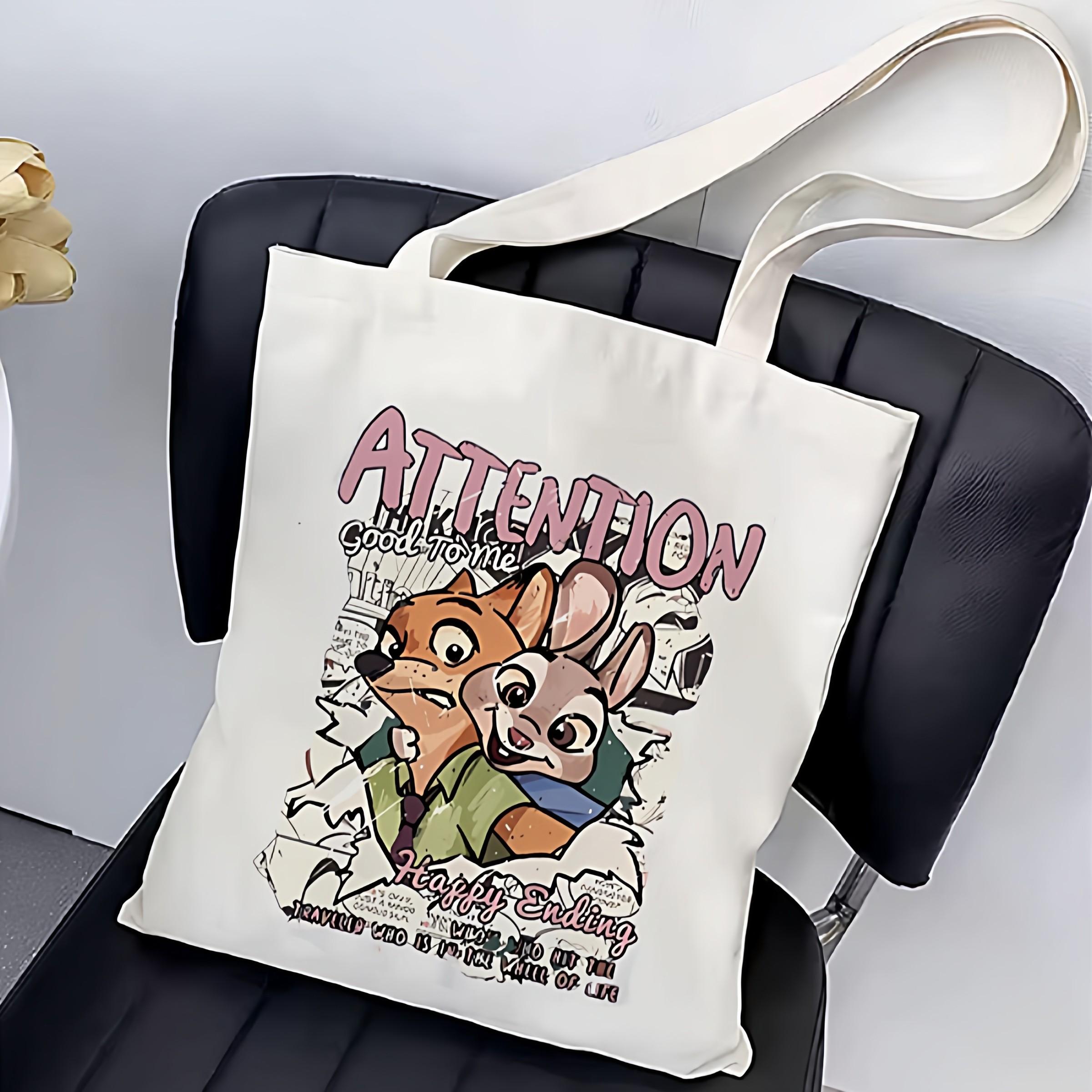 疯狂动物城周边帆布包包朱迪尼克卡通动漫礼品购物袋子上课手提袋