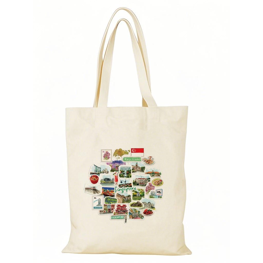 新加坡帆布包Singapore tote bag城市文创帆布袋定制环保购物袋图片