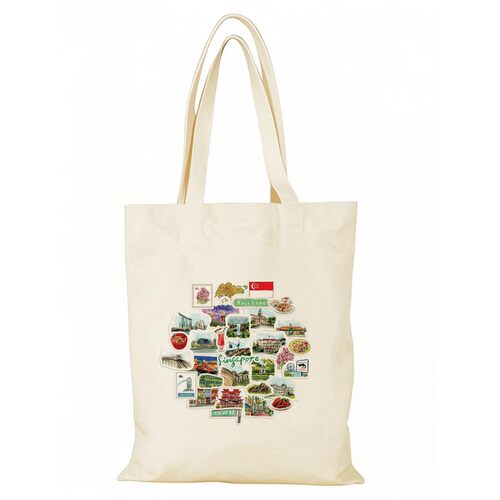新加坡帆布包Singapore tote bag城市文创帆布袋定制环保购物袋