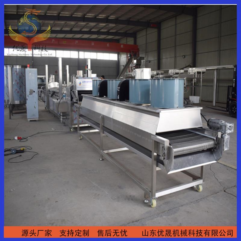 自动控温油炸生产线 全自动炸薯塔油炸线 燃气小酥肉连续油炸线