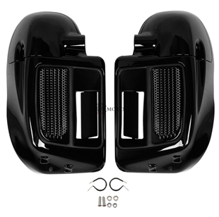 摩托车配件哈雷14-20年大滑翔街道滑翔路王亮黑前护罩护腿工具箱